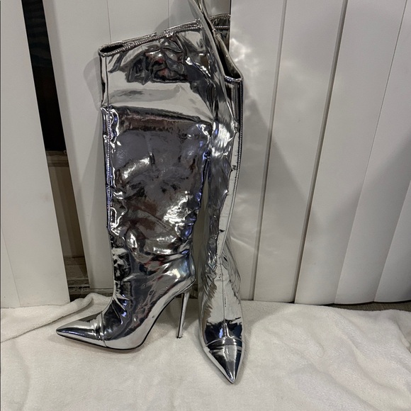 Shoes - Silver High Heel Boots